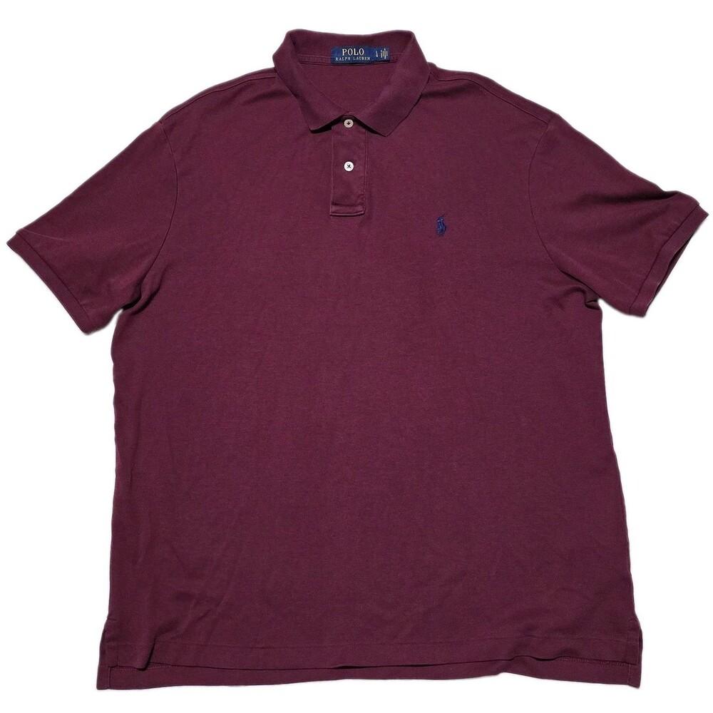 Polo Ralph Lauren Classic Fit Polo Shirt Men's Size Large Burgundy Cotton